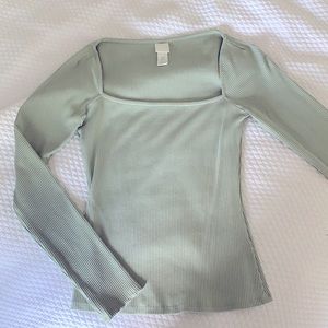 H&M Square Neck Sweater Long Sleeve Top